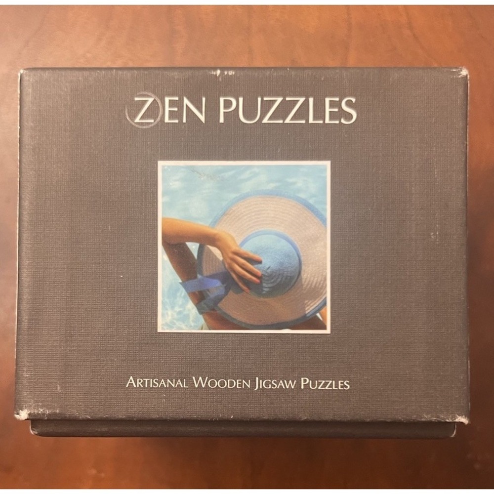 ZEN PUZZLES Handcrafted Artisanal Wooden Jigsaw Puzzle Small 126pc BLUE HAT